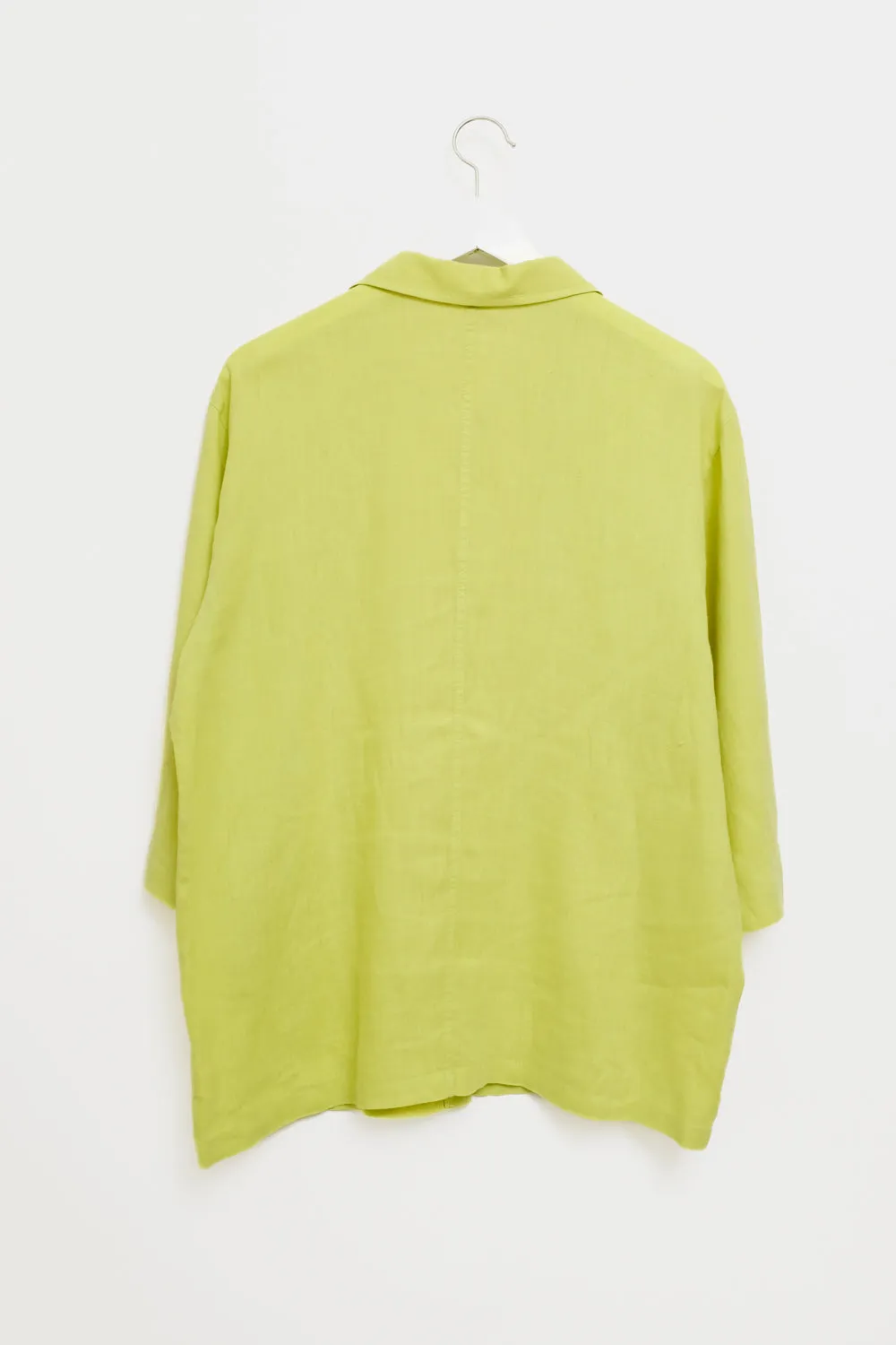 PURE LINEN LIME OVERSIZE SHIRT JACKET