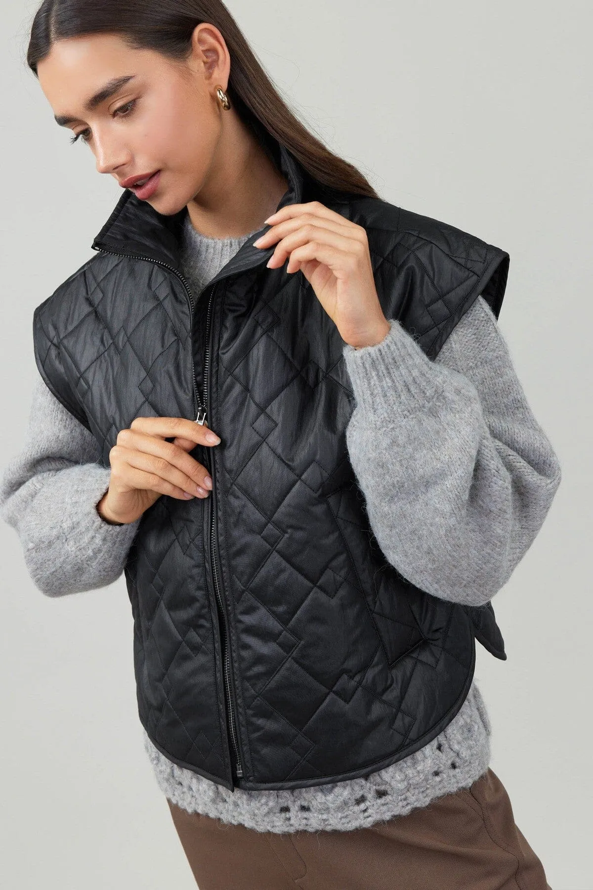 Quilted Coated Margo Vest