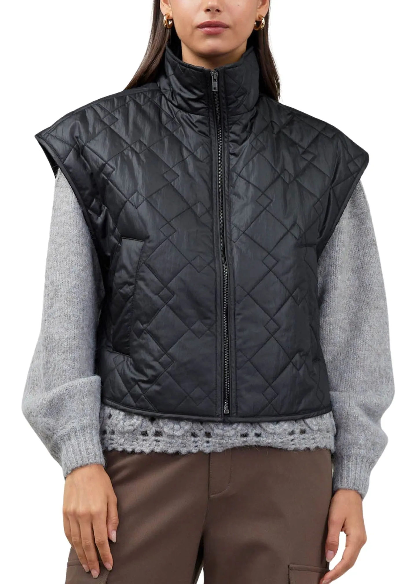 Quilted Coated Margo Vest