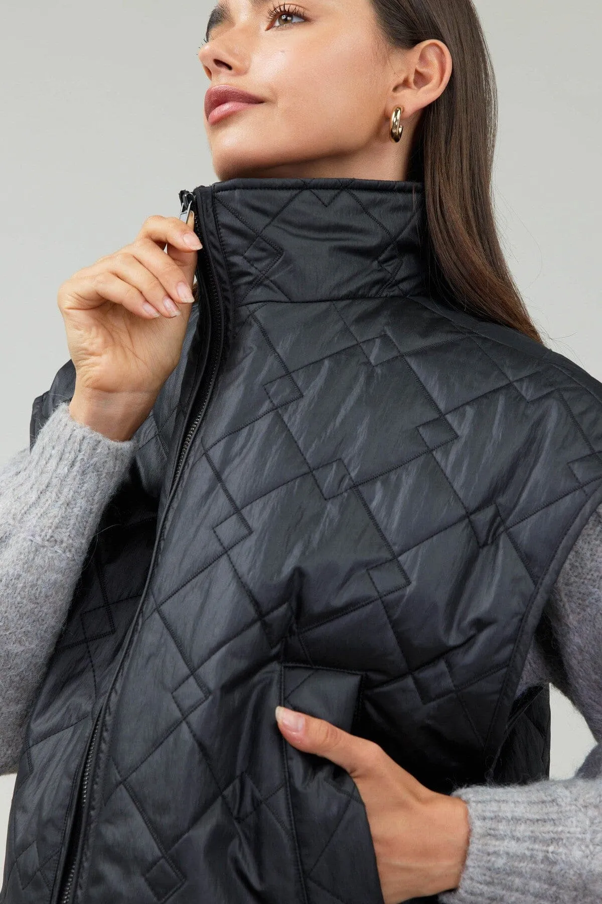 Quilted Coated Margo Vest