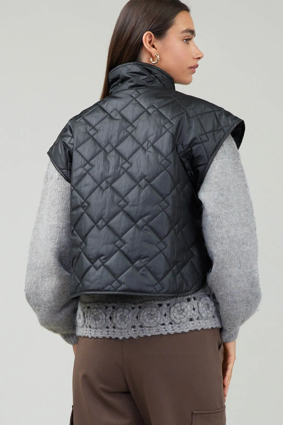 Quilted Coated Margo Vest