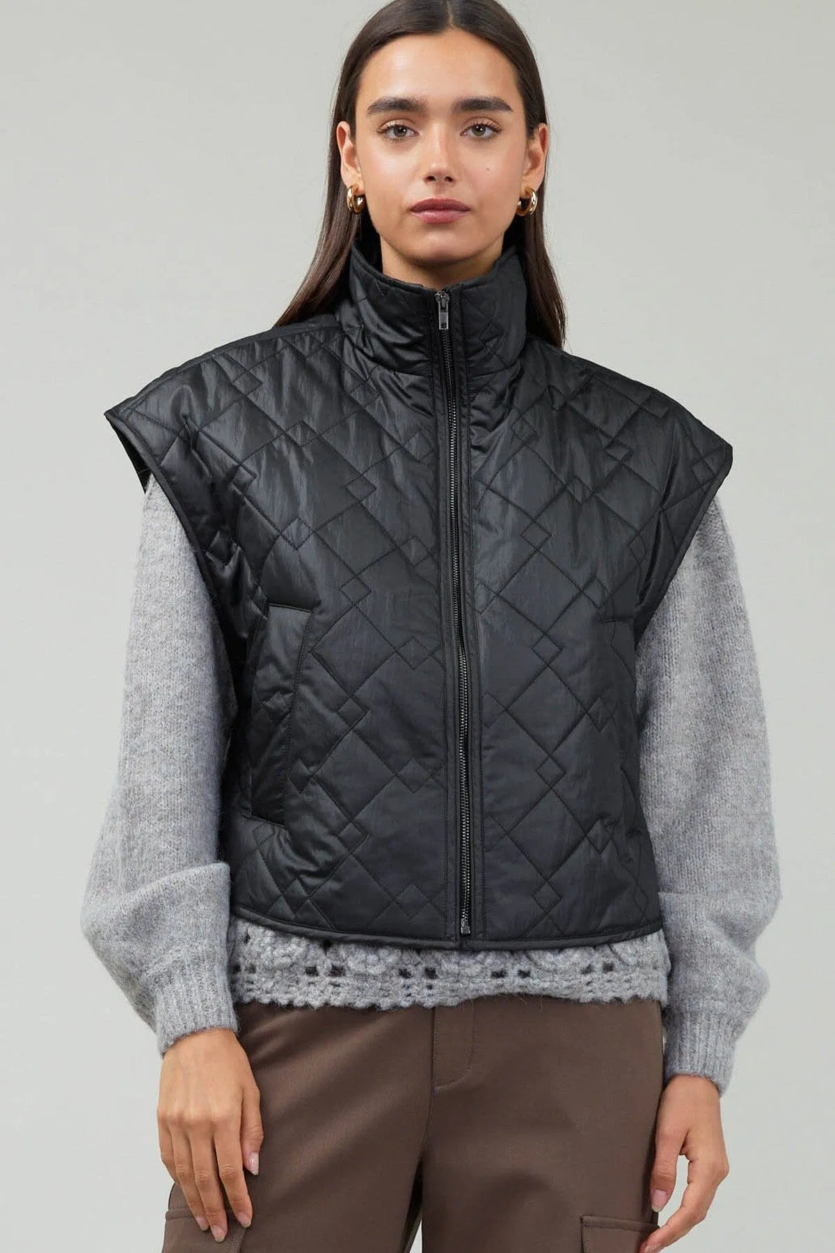 Quilted Coated Margo Vest