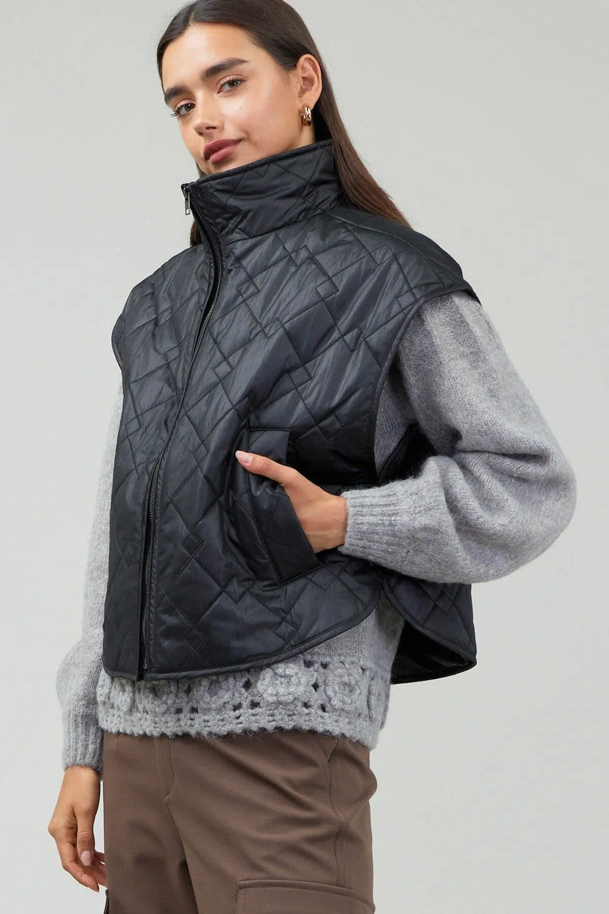 Quilted Coated Margo Vest