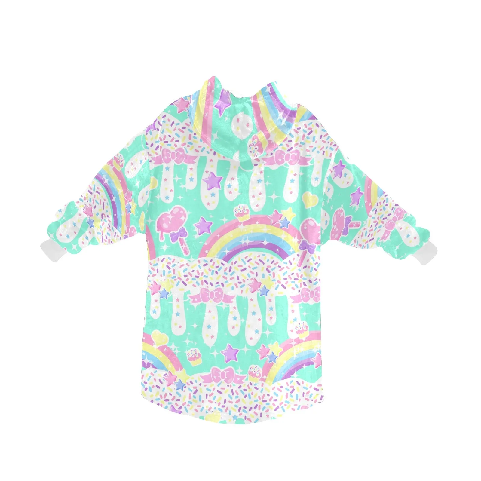 Rainbow Sweets Mint Blanket Hoodie