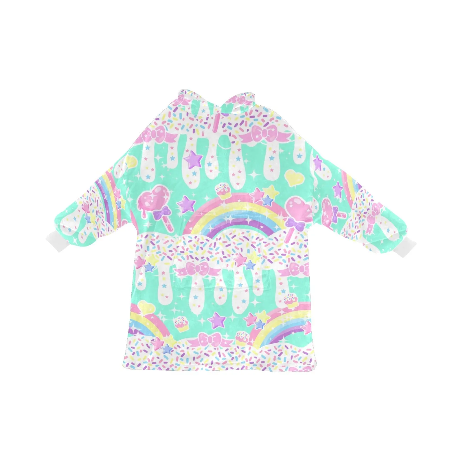 Rainbow Sweets Mint Blanket Hoodie