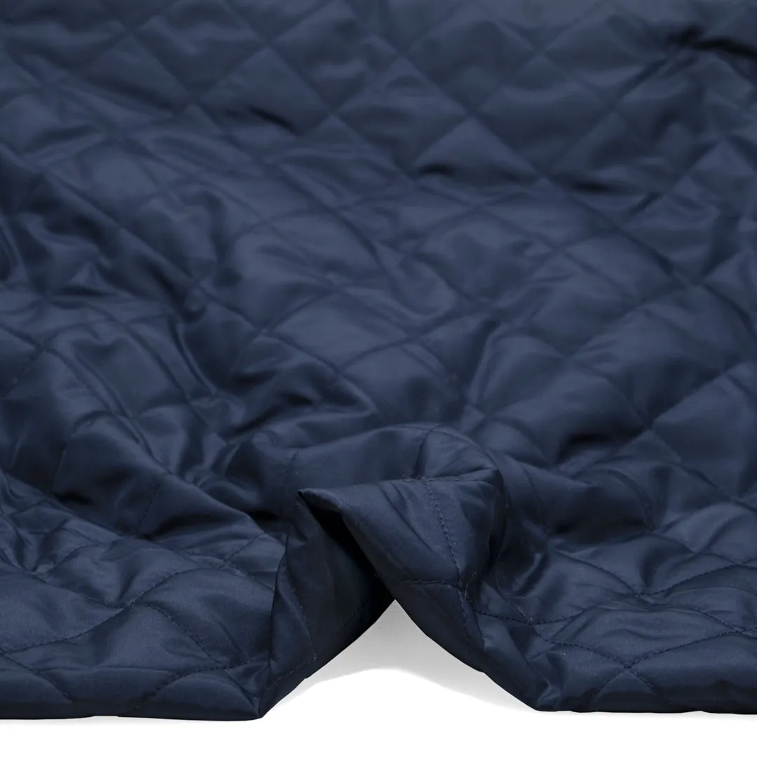 Remnant - 70cm - Deadstock Lightweight Quilted Lining - Navy *FLAWED*