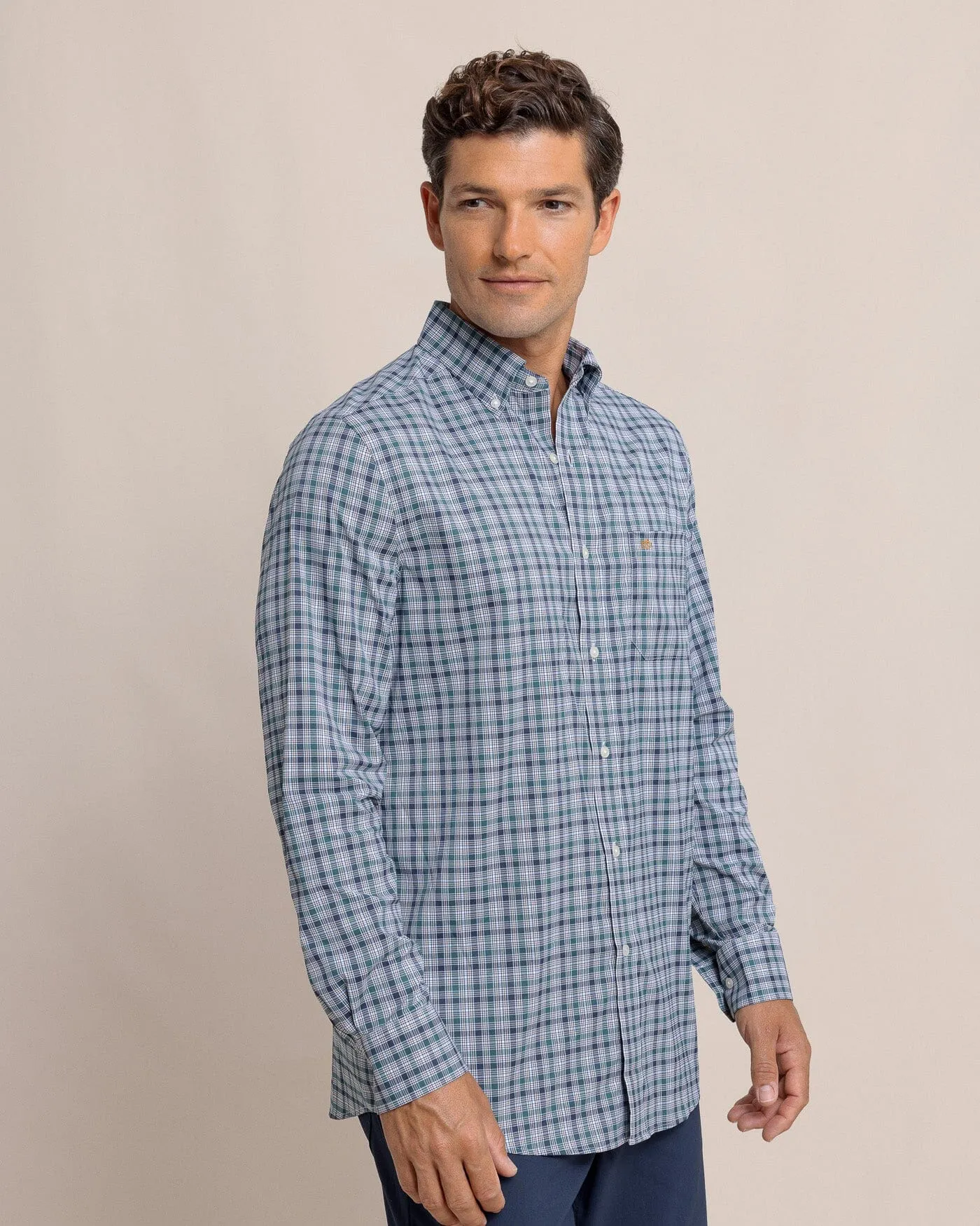 Saltgrass Plaid Intercoastal Long Sleeve Sport Shirt