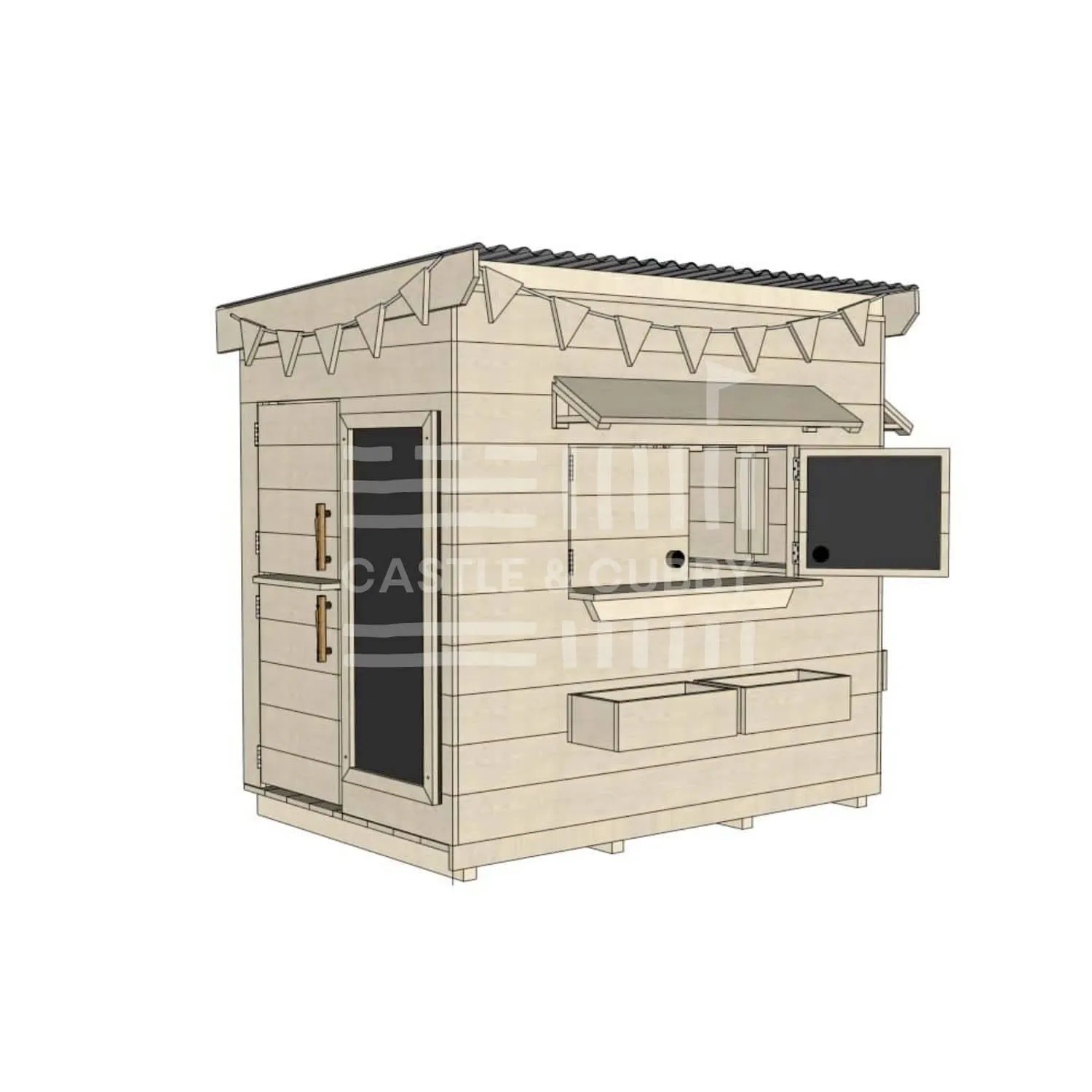 Signature Style: Flat Roof Wooden Cubby Houses