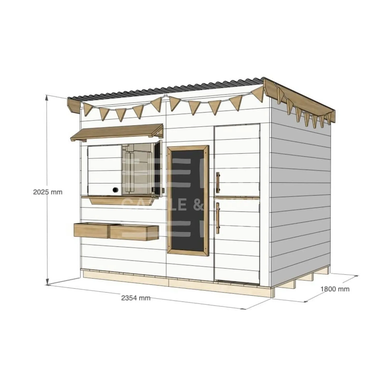 Signature Style: Flat Roof Wooden Cubby Houses