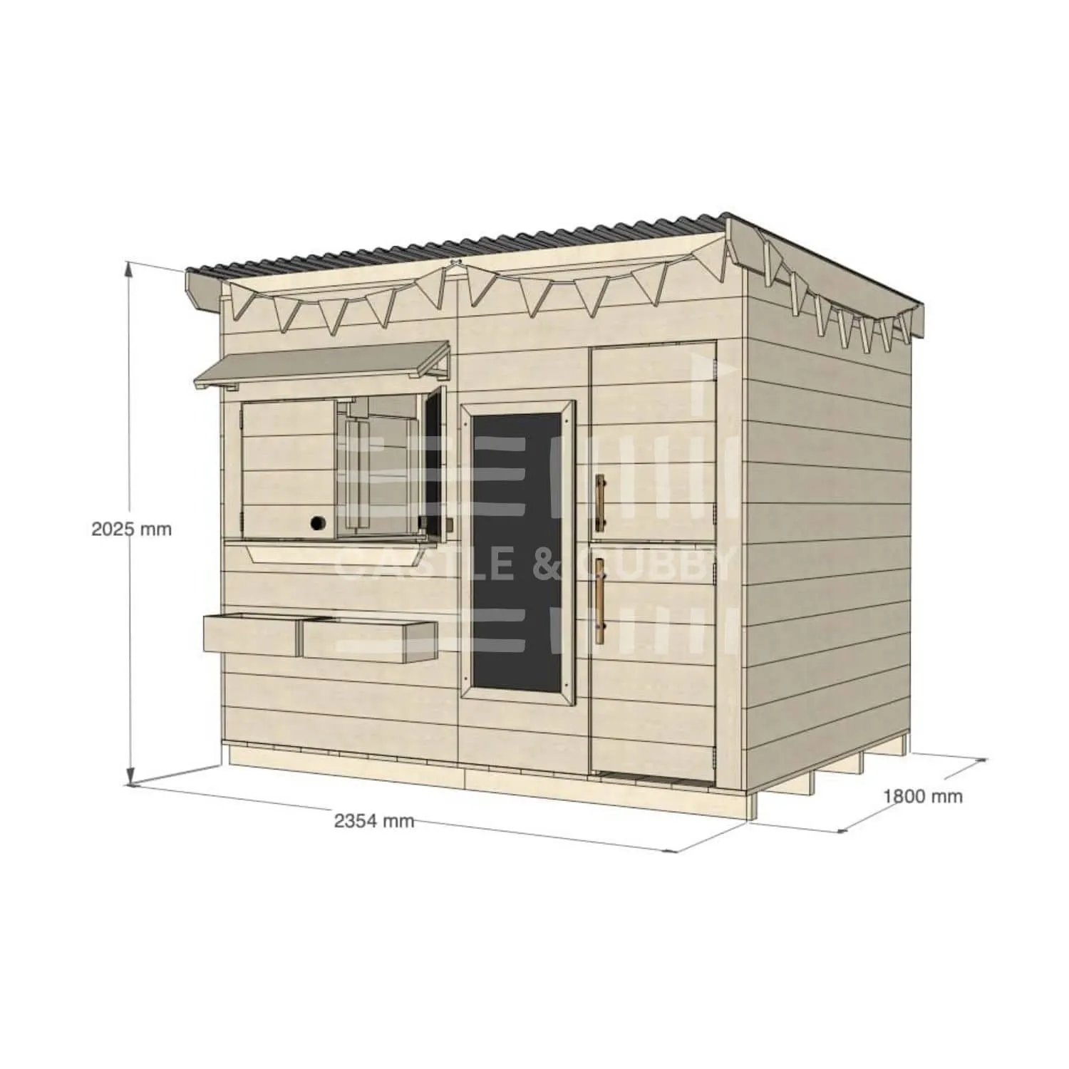 Signature Style: Flat Roof Wooden Cubby Houses