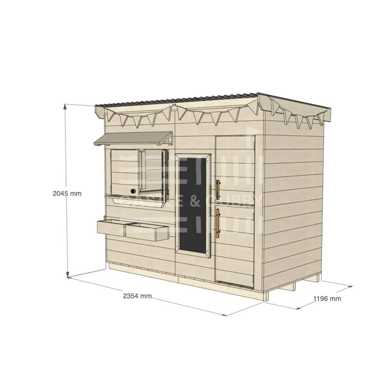 Signature Style: Flat Roof Wooden Cubby Houses