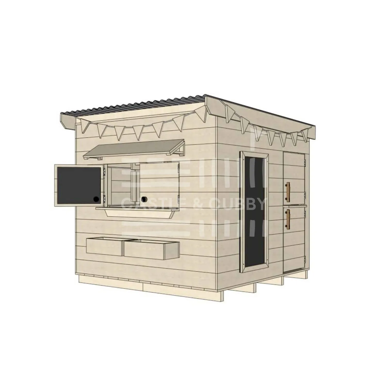 Signature Style: Flat Roof Wooden Cubby Houses