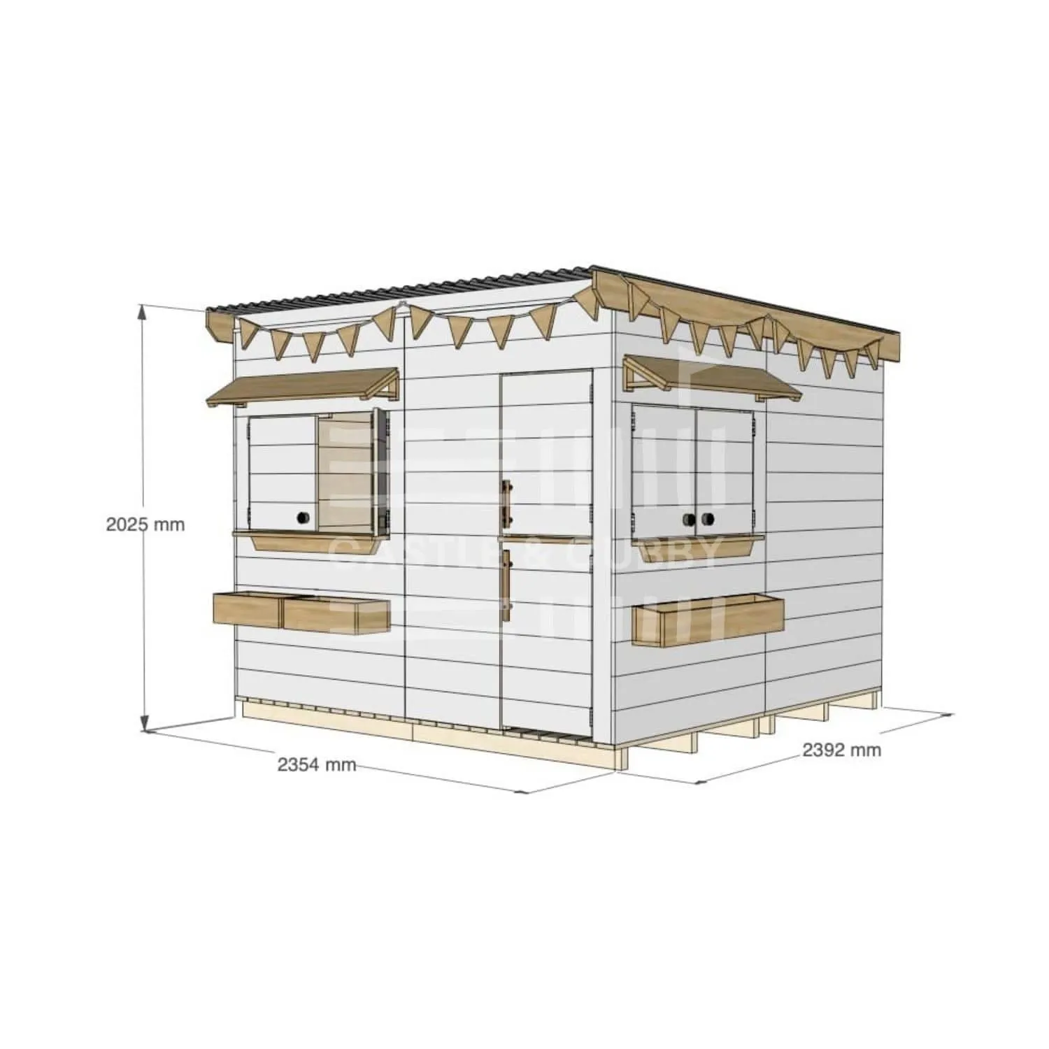 Signature Style: Flat Roof Wooden Cubby Houses