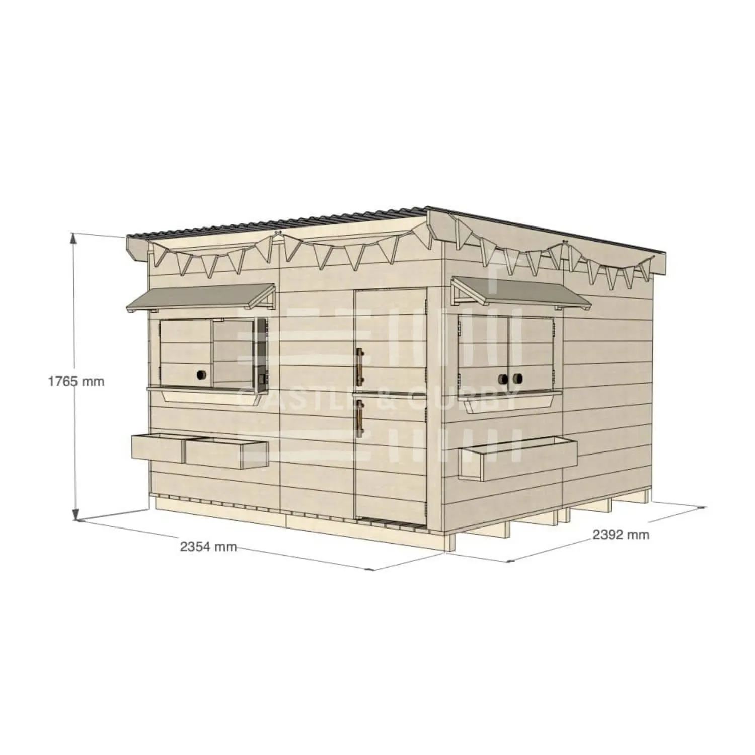 Signature Style: Flat Roof Wooden Cubby Houses