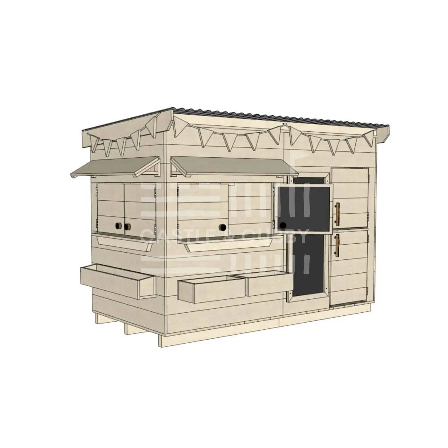 Signature Style: Flat Roof Wooden Cubby Houses