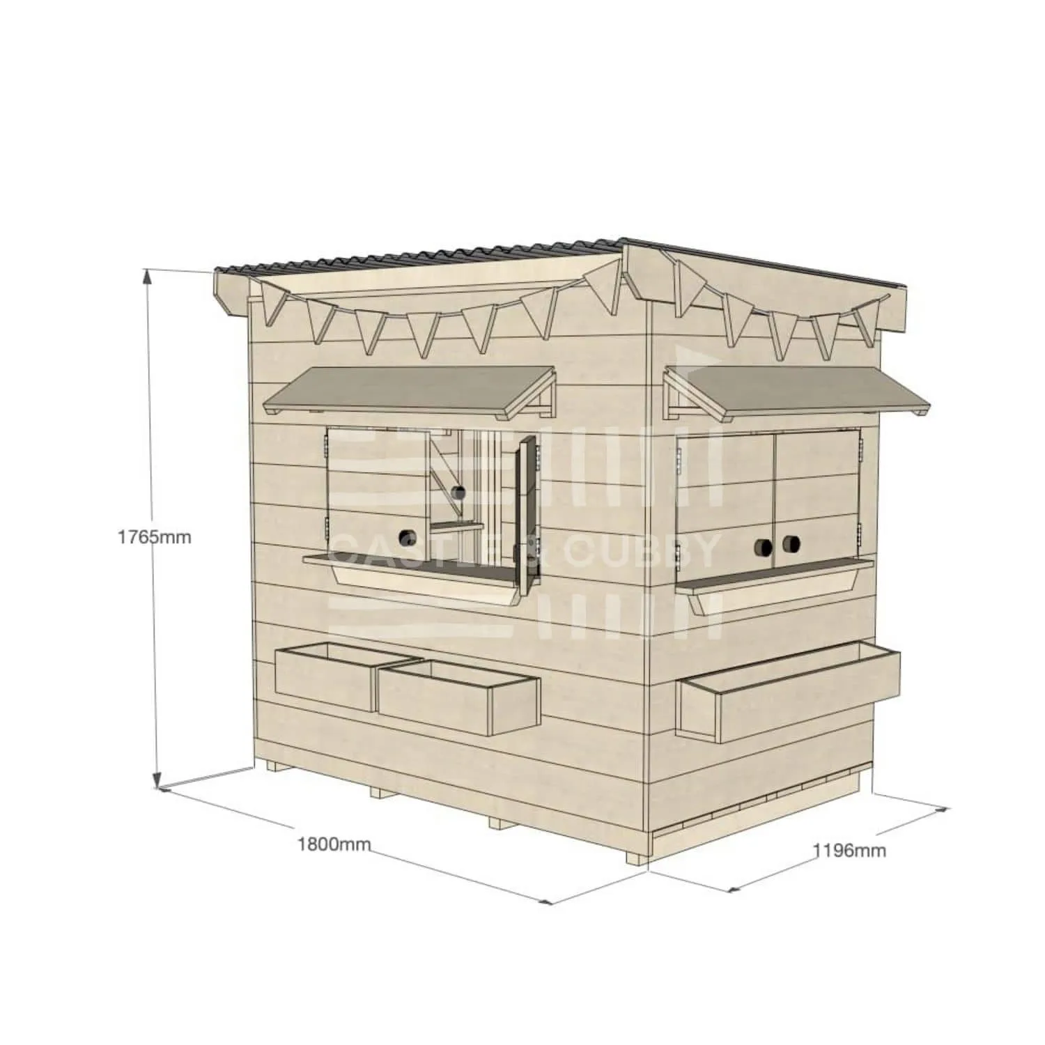 Signature Style: Flat Roof Wooden Cubby Houses