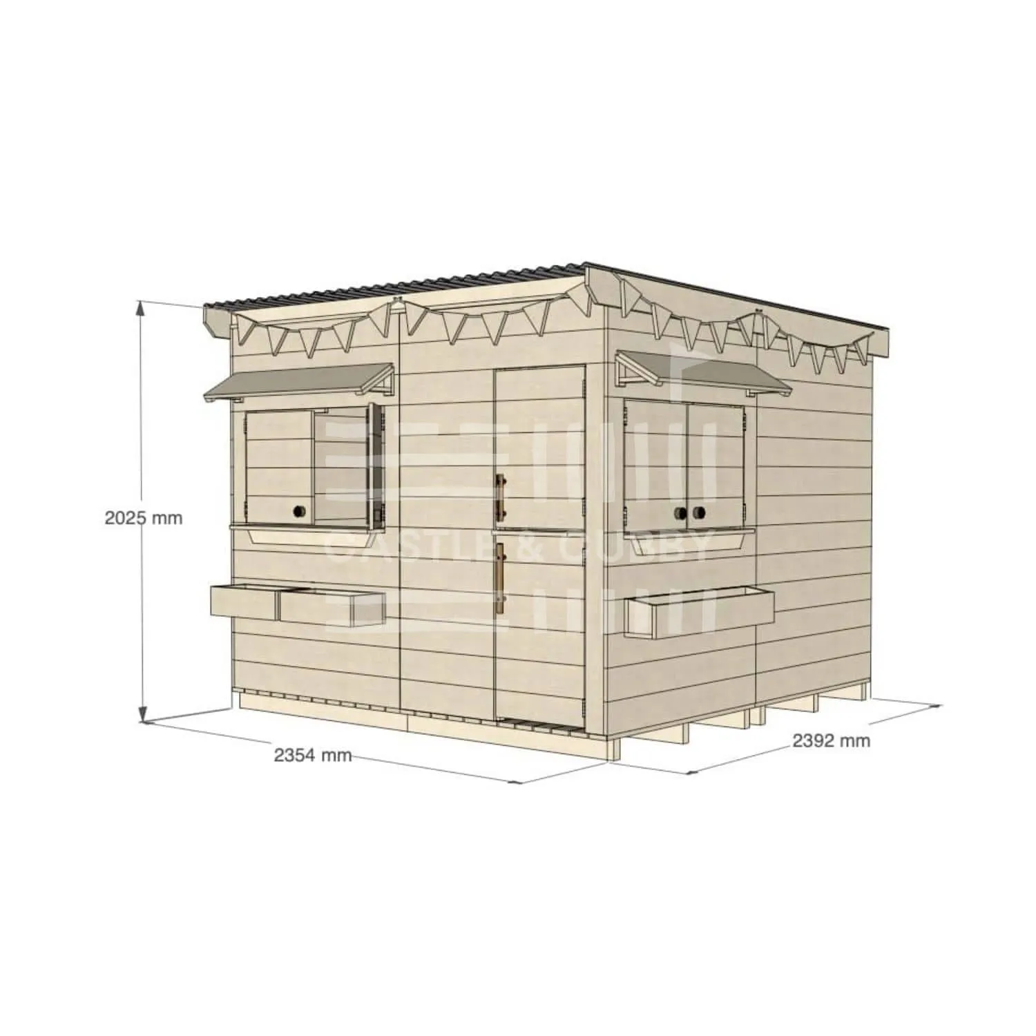 Signature Style: Flat Roof Wooden Cubby Houses