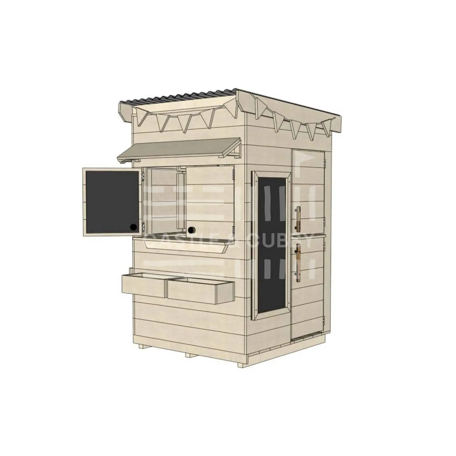 Signature Style: Flat Roof Wooden Cubby Houses