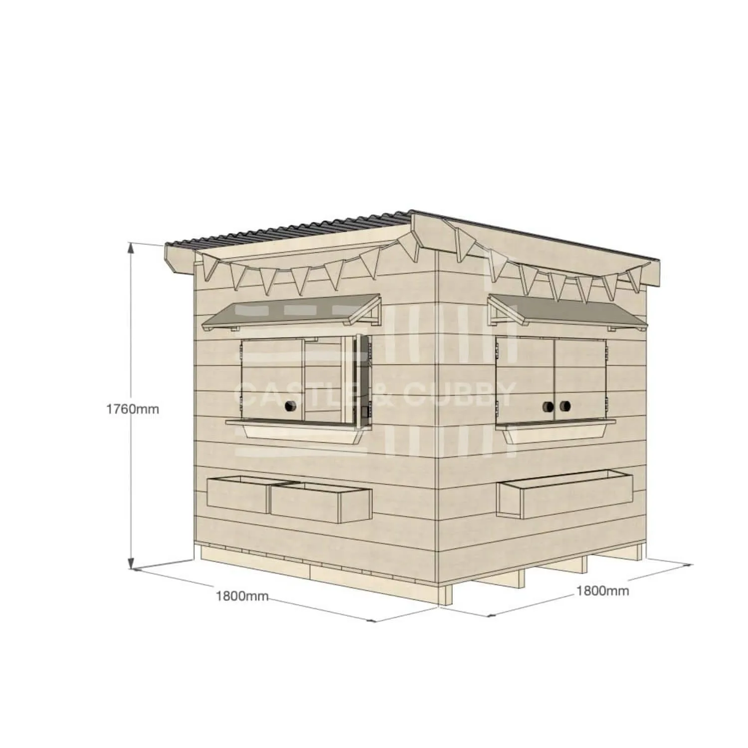 Signature Style: Flat Roof Wooden Cubby Houses