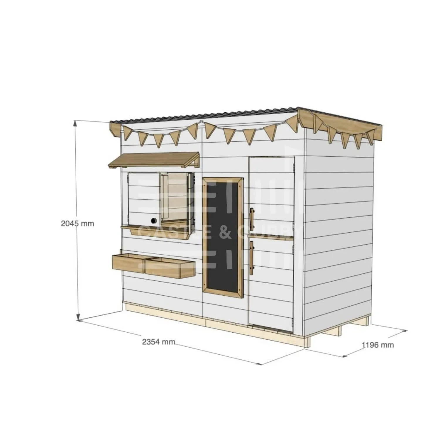 Signature Style: Flat Roof Wooden Cubby Houses