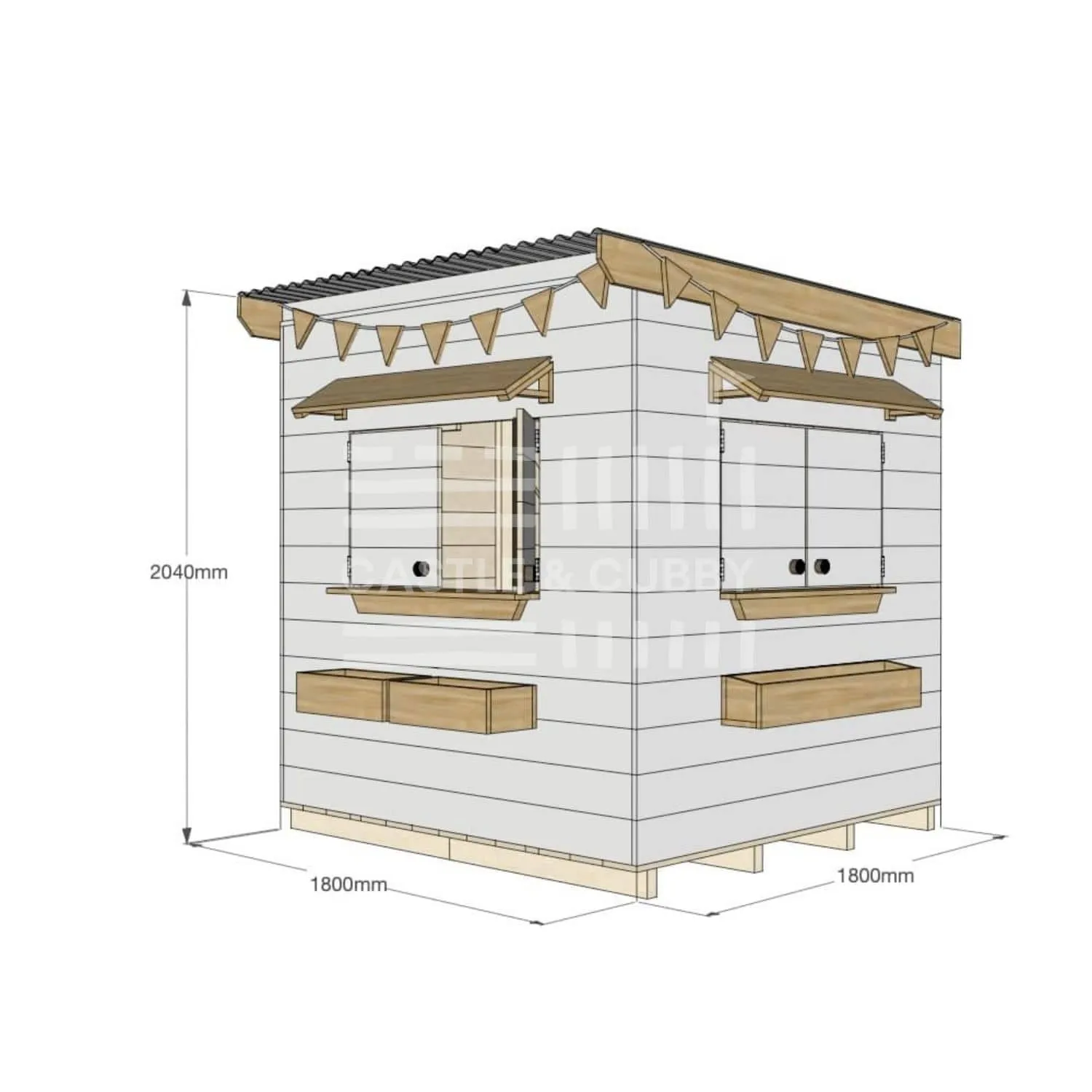 Signature Style: Flat Roof Wooden Cubby Houses