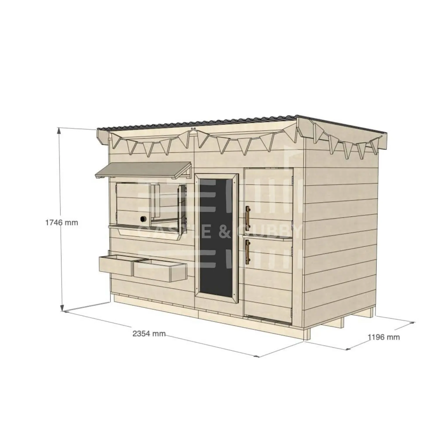 Signature Style: Flat Roof Wooden Cubby Houses