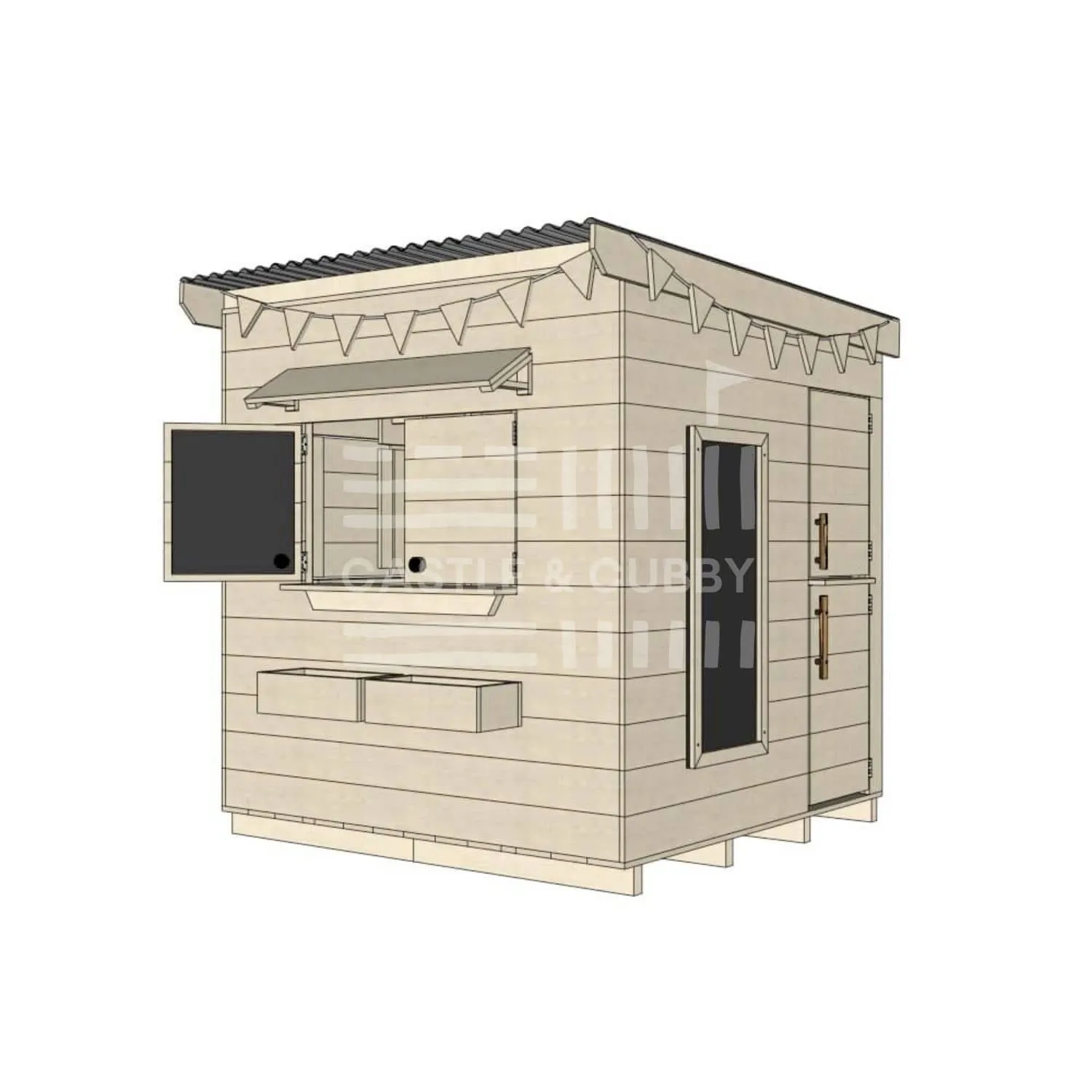 Signature Style: Flat Roof Wooden Cubby Houses