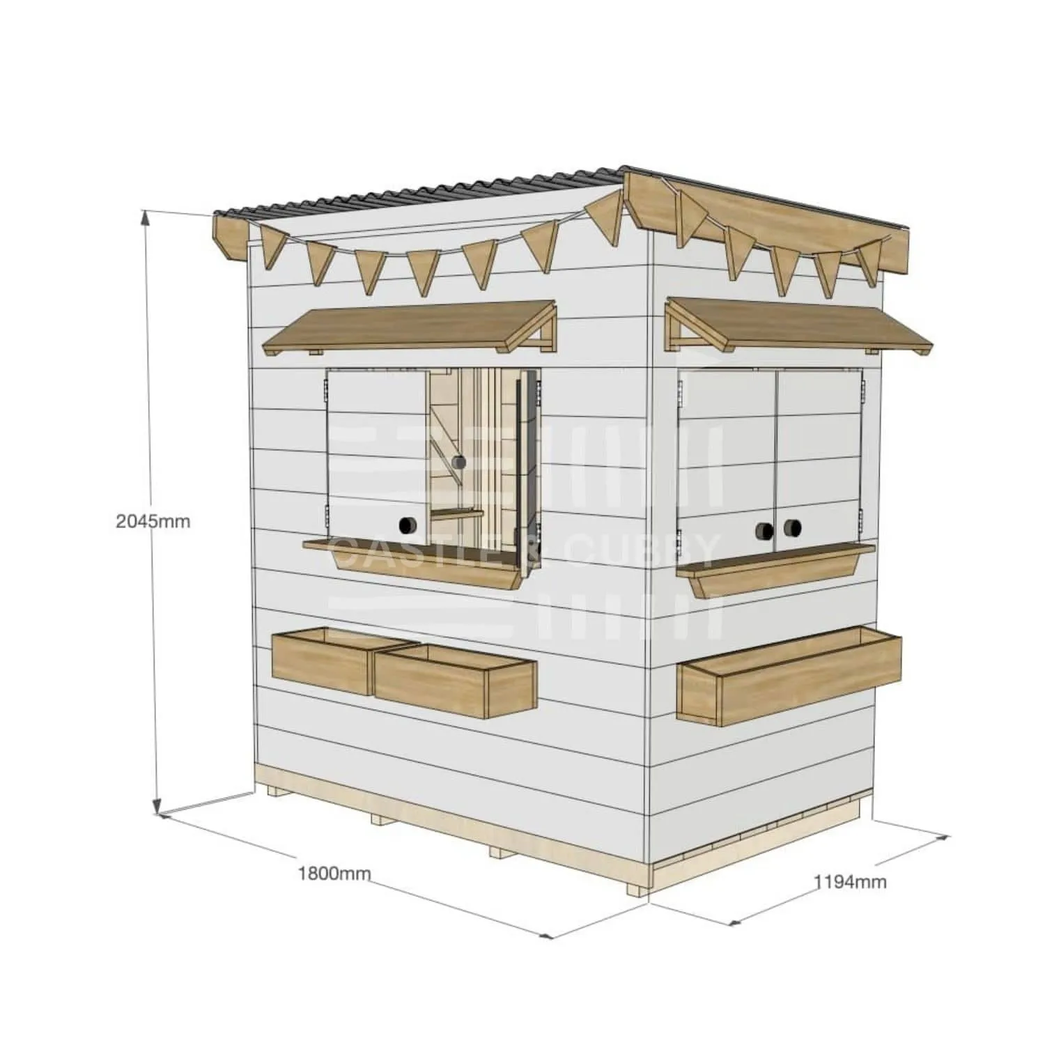 Signature Style: Flat Roof Wooden Cubby Houses