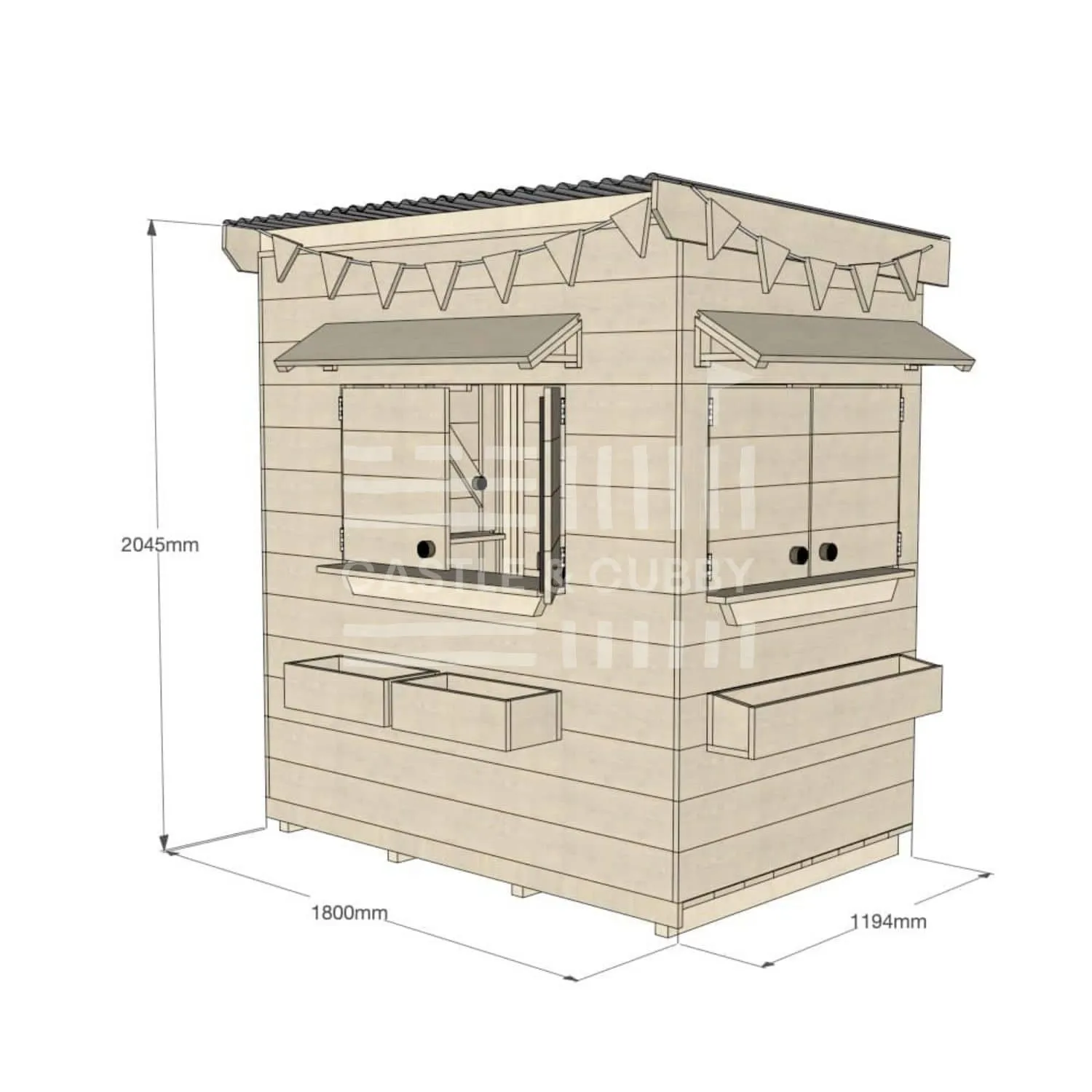 Signature Style: Flat Roof Wooden Cubby Houses