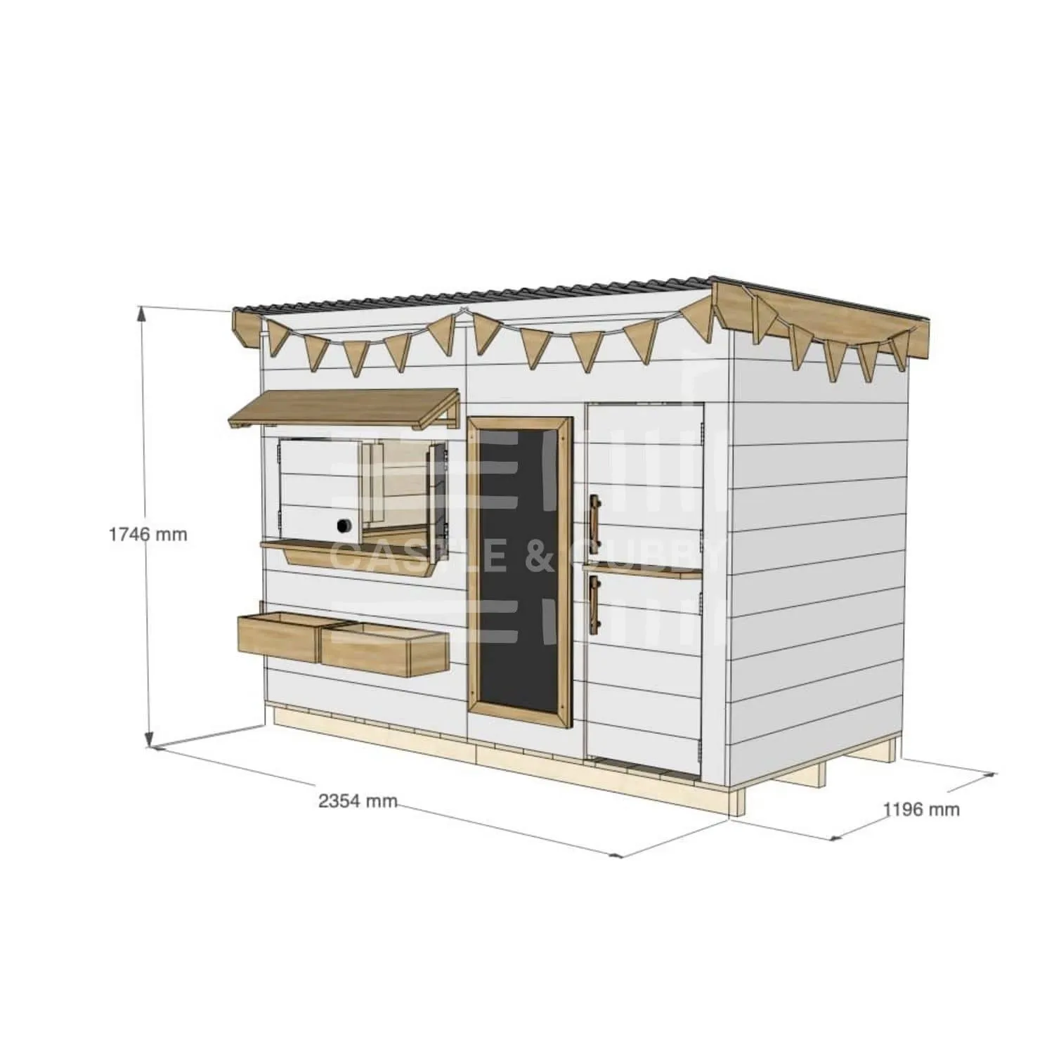 Signature Style: Flat Roof Wooden Cubby Houses