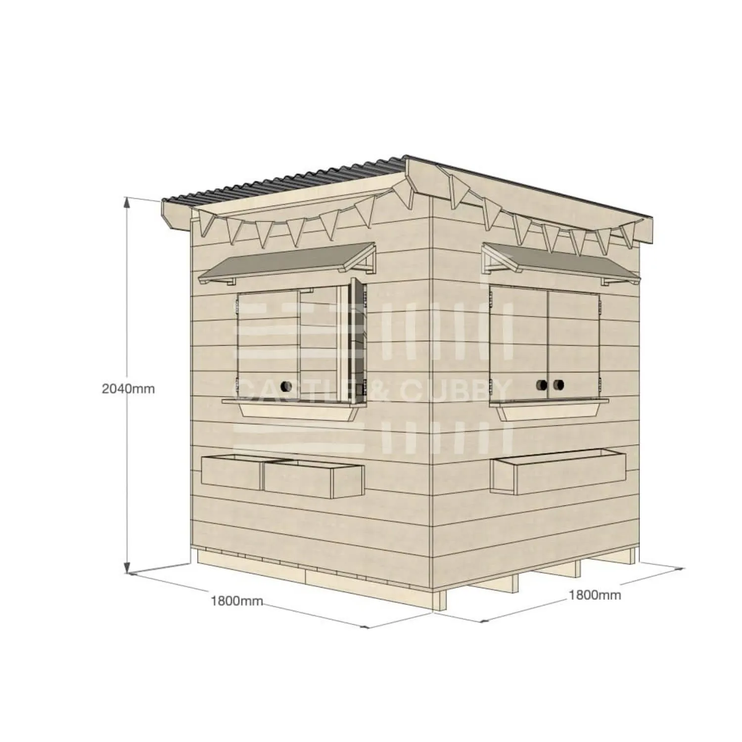 Signature Style: Flat Roof Wooden Cubby Houses