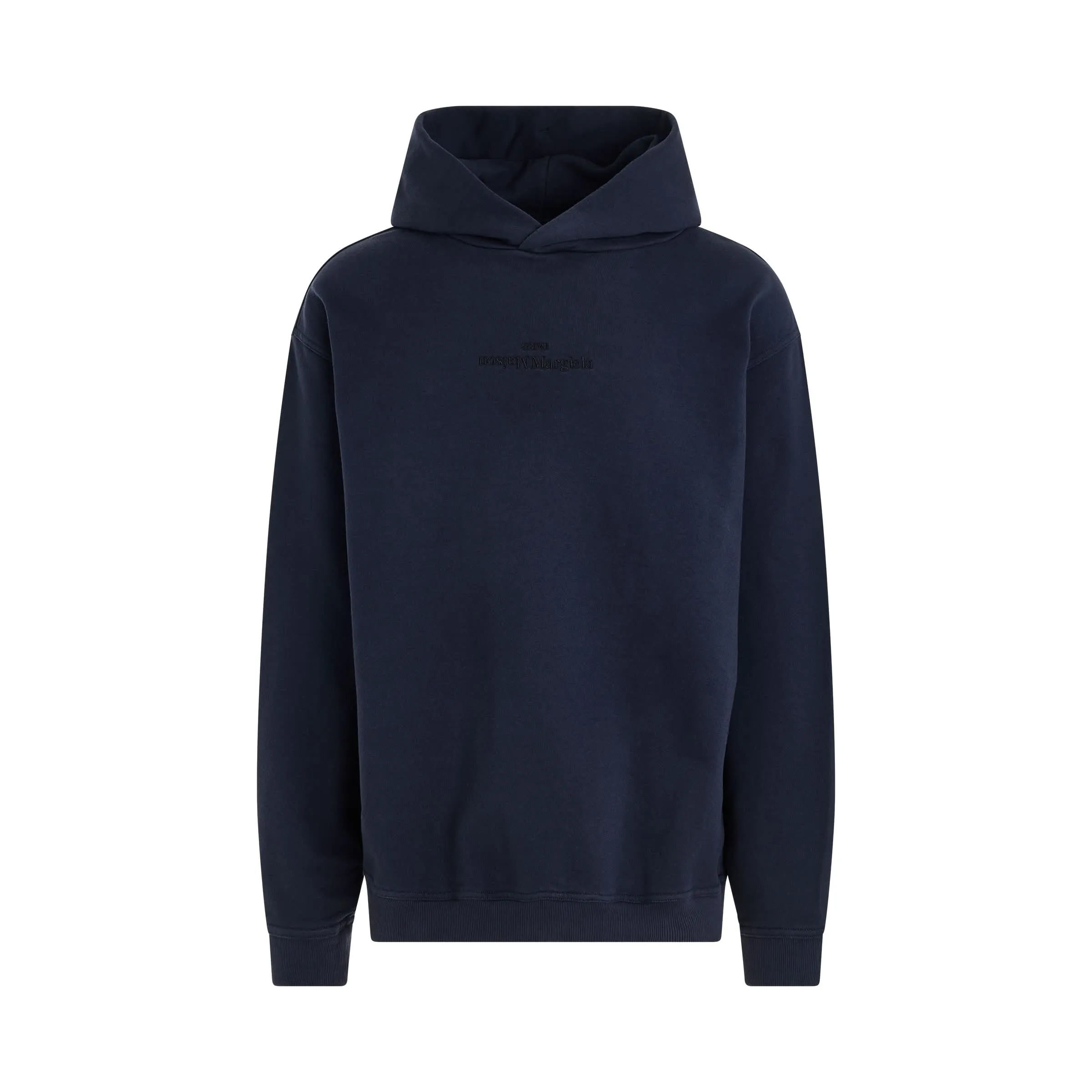 Upside Down Logo Hoodie in Navy