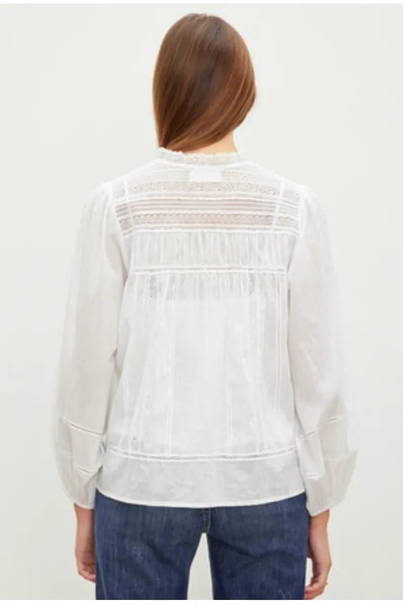 Velvet by Graham & Spencer Liam 06 Cotton Lace Blouse | White | Clearance Final Sale