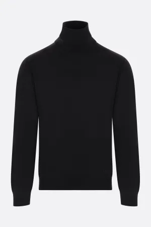 VLogo Embroidered Wool Turtleneck