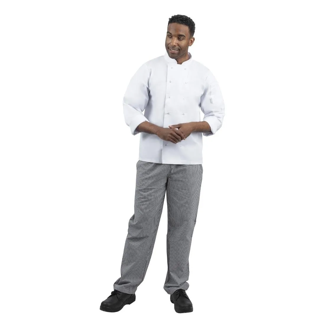 Whites Unisex Vegas Chefs Trousers Black and White Check M - DL712-M