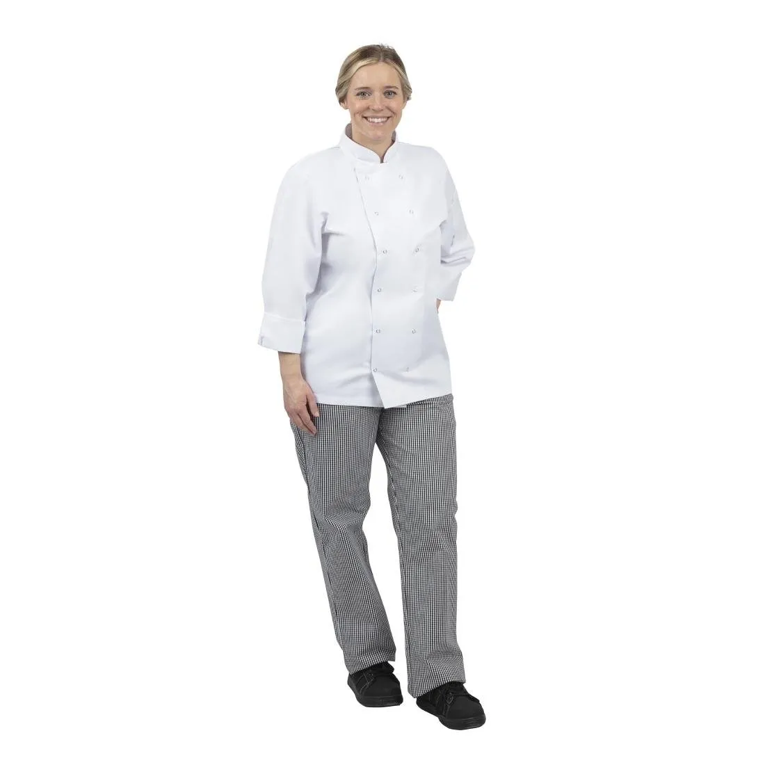 Whites Unisex Vegas Chefs Trousers Black and White Check M - DL712-M