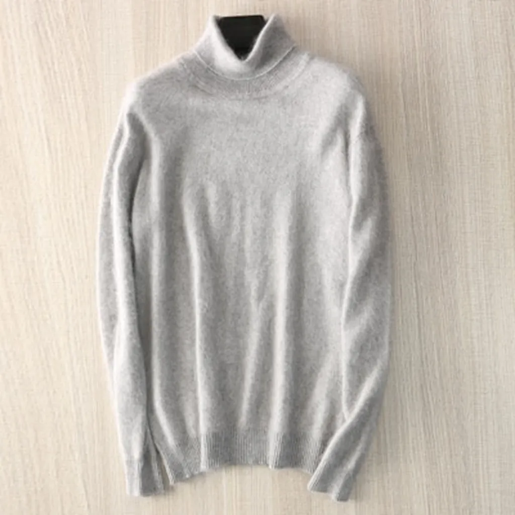 Winter Thick Warm Mink Cashmere Sweater Men Turtleneck Mens Sweaters Slim Fit Pullover Men Classic Wool Knitwear Pull Homme Tops